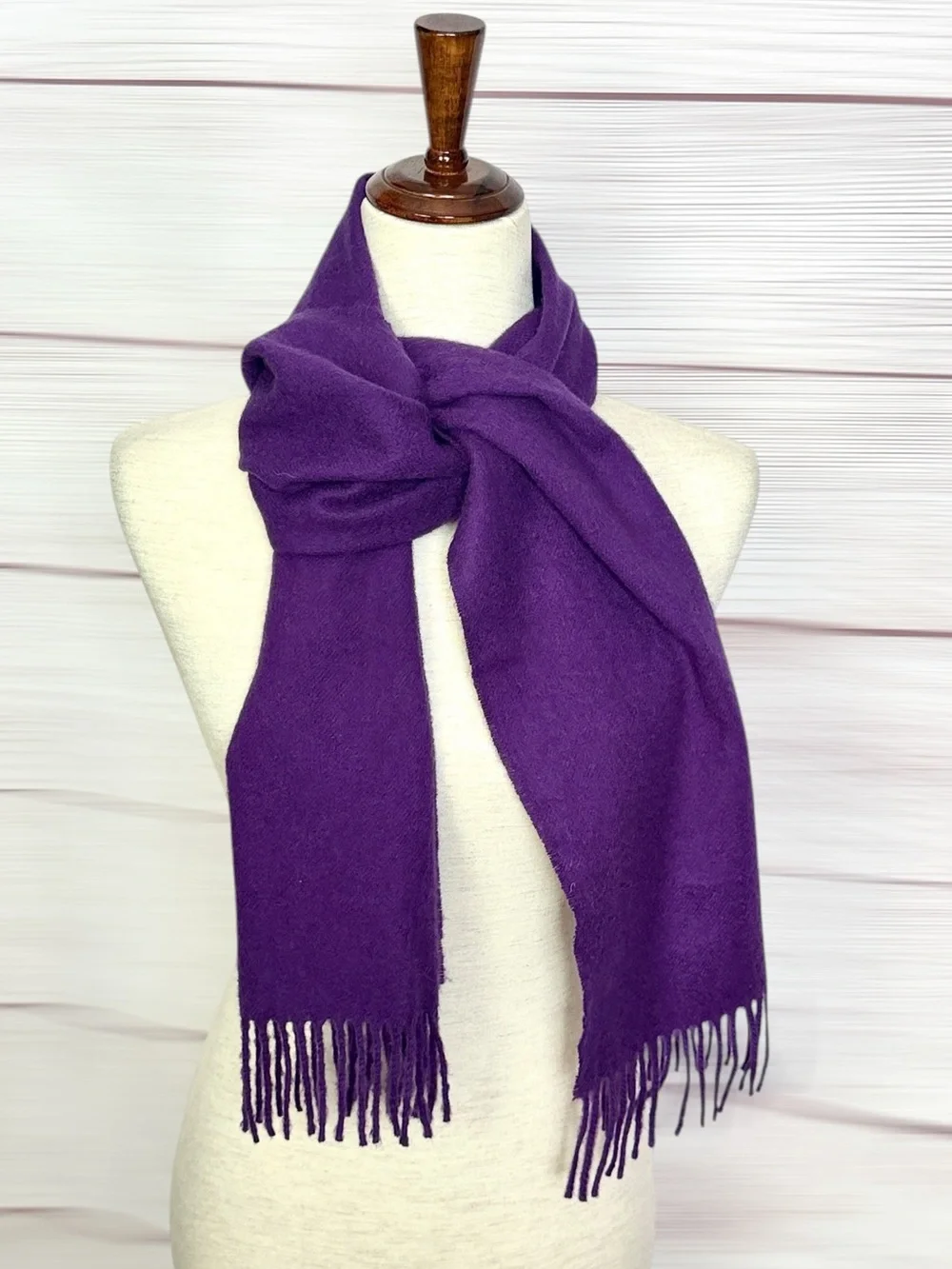 NWOT Johnstons of Elgin Cashmere Scarf Royal Purple Scotland Men's Women's
